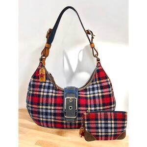 Vintage Coach 1410 Hamptons Holiday Wool Buckle Hobo & Pouch